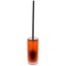 Toilet Brush Holder, Orange Frosted Glass With Chrome Handle